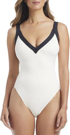 Bleu Rod Beattie Bleu Rod Beattie Crepe V-Neck One-Piece