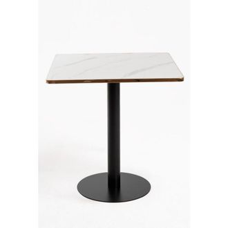 Regalos Miguel Mesas Auxiliares - Mesa Firro Cuadrada 70cm Negra - Blanco