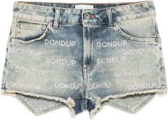 Dondup 800 Short Denim Logo Strass - Dames - Denim shorts - Blauw - W26 - Denim - Korte Broeken