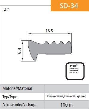 OEM Sello Negro Autoadhesivo Sd-34/4-0 13,56,4 Mm Mb - 100,0 Mb - Usz Sd-34