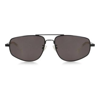 Bottega Veneta Accessoires, Dames, Zwart, ONE Size, Metalen Pilotenzonnebril