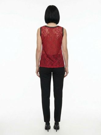Dolce & Gabbana Womens Bordeaux Acetate Sleeveles T-Shirt