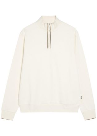 BOSS Boss Sidney Half-zip Cotton Jumper - Ecru - XL