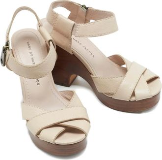 Marc Jacobs Sandali in pelle con cinturino alla caviglia - Toni neutri