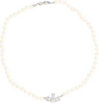 Vivienne Westwood Mini Bas Relief Delicate Pearl Brass Necklace