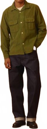 Knickerbocker Penny Corduroy Cotton Shirt In Green