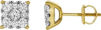 LuvMyJewelry Lab Grown Diamond Square Cluster Stud Earrings in 14K Yellow Gold at Nordstrom Rack