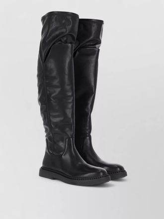 Ash over the knee flat sole round toe boots