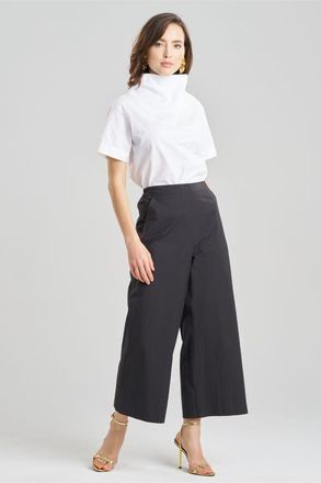 Natori TECHNO POPLIN Cropped Pants with Embroidery in Black at Nordstrom, Size X-Large
