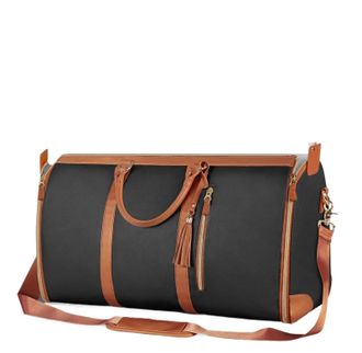 Generic Compatible For 55L Large Capacity Waterproof Leather Travel Garment Bag with Shoe Pouch, 2-in-1 Carry-On Suit Duffle(VT-08B Brown)