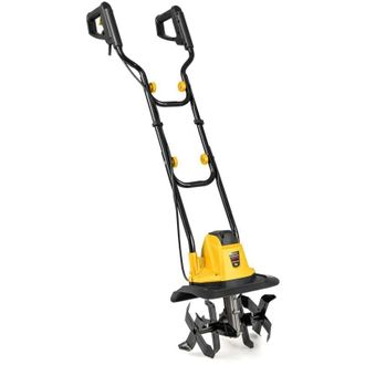 Costway Zappatrice elettrica pieghevole con cavo da 750 W, larghezza/profondit&agrave; di lavoro 32 cm/22 cm, motozappa elettrica con blocco di sicurezza, gialla