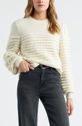 Treasure & Bond Scalloped Crewneck Sweater in Ivory Dove at Nordstrom Rack, Size Xx-Large