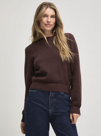 Icone Womens Honeycomb textured sweater