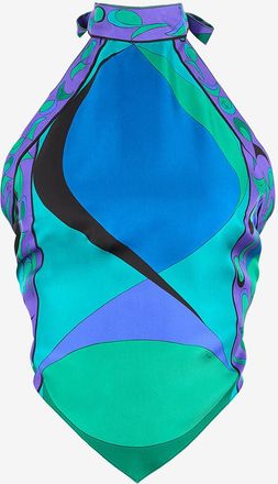 Pucci &Auml;rmelloses Neckholder-Top aus Seide Pesci