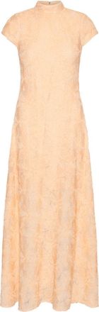 Rotate Womens Mesh Capsleeve Maxi Dress In Vanilla Cream