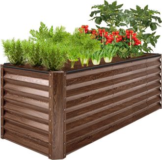 Best Choice Products 8x2x2ft Outdoor Metal Raised Garden Bed, Planter Box for Vegetables, Flowers, Herbs