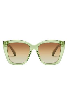 Quay See Ya 56mm Gradient Square Sunglasses in Pistachio/Sepia at Nordstrom