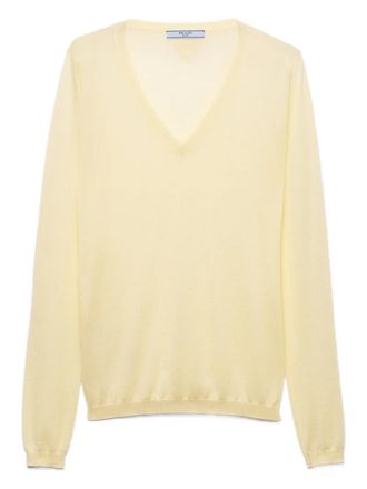 Prada long-sleeve sweater - women - Cashmere/Silk - 36 - Yellow