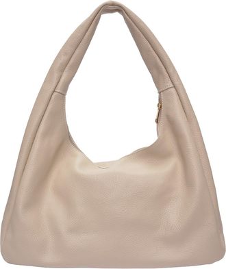 Roberta M Beige Rundleer Tas