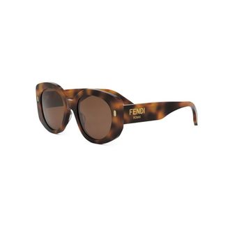 Fendi Roma Ronde Zonnebril - unisex - Accessoires - Bruin - Maat: 51 MM