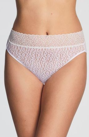 Wacoal High Bar High Cut Briefs in White at Nordstrom, Size Large