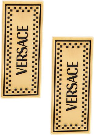 Versace Womens 90s Logo Earrings Gold Accessories > Jewelry