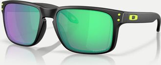Oakley Holbrook Court Collection - Occhiali da sole squadrati nero opaco con lenti a specchio verdi