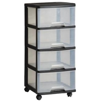 Keter Curver Vb 771319 Tray Sistema 4 X 20l + Wheels, Pl&aacute;stico, Black, 1.1000000000000001 X 1.1000000000000001 Cm