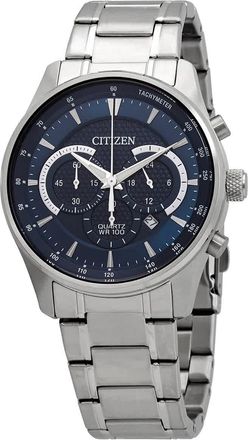 Citizen Chronograph Quartz Blue Dial Stainless Steel Mens Watch AN8190-51L