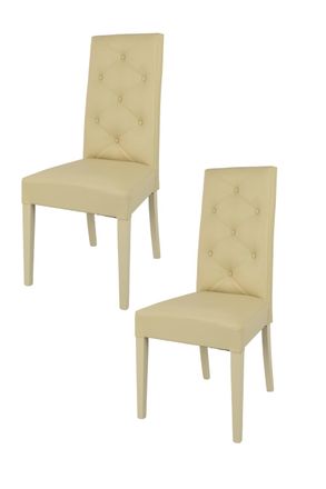 Tommychairs Tommychairs 2 Sillas Chantal En Haya, Asiento En Polipiel Arena