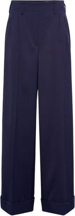 Maison Common Wide Leg Pants With Cuff in Blue at Nordstrom, Size 38