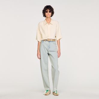 Sandro Square Cross loose-fit shirt