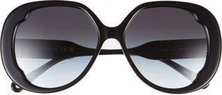 Chlo&eacute; 56mm Round Sunglasses in Black Black Grey at Nordstrom Rack