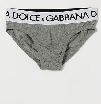 Dolce & Gabbana Set di tre slip in cotone stretch con fascia logata jacquard