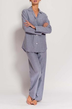 British Boxers Ash Grey Herringbone Brushed Cotton Pyjama Set