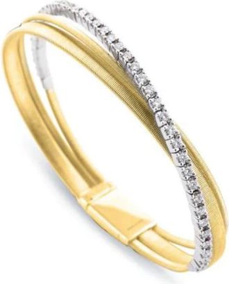Marco Bicego Masai Collection 18K Yellow Gold and Diamond Three Strand Bracelet - BG728 B1 YW M5