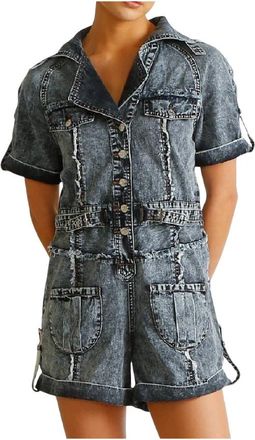 IXIAH Blauwe Denim Jumpsuit Asha - Dames - Playsuits - Blauw - S - Denim - Jumpsuits & Playsuits