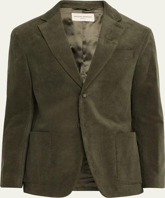 Officine G&eacute;n&eacute;rale Mens Michel Corduroy Single-Breasted Sport Coat