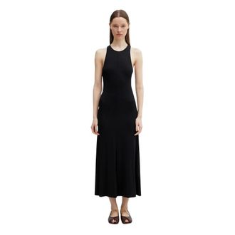 Maison Kitsun&eacute; Vestido de Tirantes Finos con Espalda Deportiva - Dresses - Mujer - Negro - S