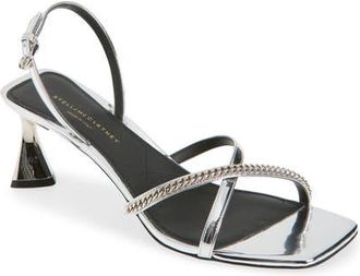 Stella McCartney Elsa Slingback Sandal in Silver at Nordstrom, Size 8.5Us