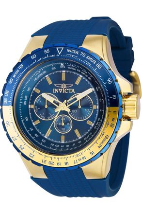 Invicta Aviator 39309 Heren Horloge - Quartz Uurwerk - Roestvrij Staal met blauwe Wijzerplaat - 50mm