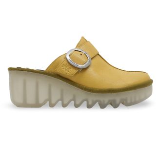 FLY London BLOK586FLY Mousse Leather Womens Heels Sandals - Bumblebee - Size:UK 5