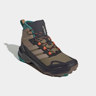 ADIDAS TERREX Wanderschuh ADIDAS TERREX TERREX SKYCHASER AX5 MID GORE-TEX CLIMAWARM+, Herren, Gr. 42,5, cardboard, blanch cargo, pure teal, Synthetik, Textil, Schuh