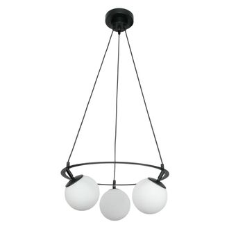 OEM L&aacute;mpara De Techo Cl&aacute;sica Negra Con Pantallas De Bolas De Cristal Blancas 15-362 Ankor