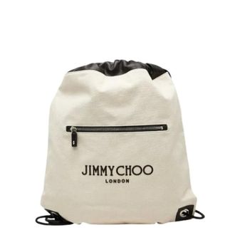 Jimmy Choo London Pre-owned Backpacks, female, Beige, Size: ONE SIZE Pre-owned Canvas Backpack