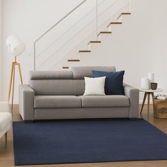 Dmora Talamo Italia - Sof&aacute; Fijo Monica, Gran Sof&aacute; De 2 Plazas, 100% Made In Italy, Sof&aacute; Sala De Estar, En Tela Acolchada, Con Reposacabezas Ajustable Y Repo