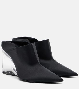 Alaia Ala&iuml;a Invisible convertible satin wedge mules