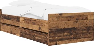 vidaXL Estructura De Cama Madera Envejecida Madera De Pino Macizo Vidaxl