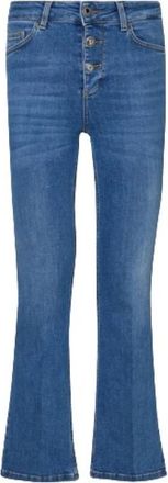 Liu Jo High Waist Crop Flare Jeans - Dames - Cropped Jeans - Blauw - W29 - Katoen - Jeans