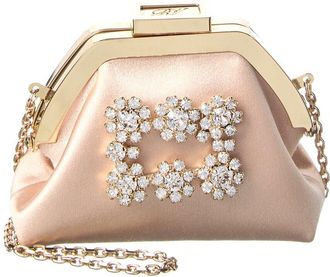 Roger Vivier Flower Strass Mini Satin Coin Purse